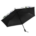 thumbnail image 4 of Bluebell Flowers Leaves All Weather Umbrella Triple Folding Parasol 6 Ribs UV Protection Portable, 4 of 8