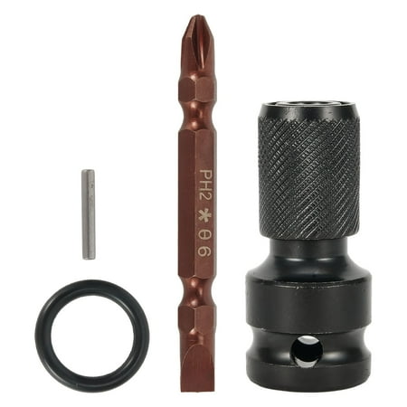 

1/2 Square Drive to 1/4 Hex Shank Socket Converter Adapter with Screwdriver Bit