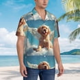 thumbnail image 3 of Balery Cute Angel Winged Dog Camisas hawaianas de manga corta para hombre, camisas playeras de corte holgado, camisas de vacaciones con botones,Large, 3 of 7