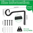 thumbnail image 6 of Manss Outdoor Plant Hanger, 6 Inch Hanging Plant Bracket, Plant Hangers for Outdoor with Screws, 2 Pack, Black, 6 of 8