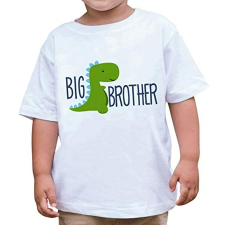 

7 ate 9 Apparel Boy s Dinosaur Big Brother T-Shirt White