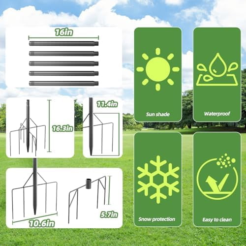 2026 New Heavy Duty Bird Feeder Pole,92 Inch Adjustable Bird House Pole for Outdoors,9-Prong Base & 1-Inch Dia Metal Mounting Kit,Bird Feeder Stand for Decor, Birdwatching & Weather Stations