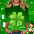 thumbnail image 1 of Xuyuer Womens 3/4 Sleeve St. Patrick's Day T-Shirts Crew Neck Spring Graphic Tee Tops Cute Tunic Tops Basic Tees Blouses Business Work Tee Top Merry and Bright Graphic Tee Tops, 1 of 6