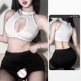 thumbnail image 3 of Uniforme de secretaria antideslizante Sexy para mujer, bata de batalla seductor, fetiche, lencería erótica, disfraz sexual, cosplay, slutty, 3 of 5
