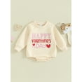 thumbnail image 2 of Bslissey Baby Girls Valentine's Day Sweatshirt Romper Long Sleeve Heart Letter Print Bodysuit Newborn Infant Crew Neck Casual Playsuit for Spring Fall 3M 6M 12M 18M, 2 of 9