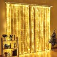thumbnail image 2 of 1pc, 600LED 6m*3m/19.6ft*9.8ft USB Curtain String Lights, Christmas Garland Fairy, 2 of 4