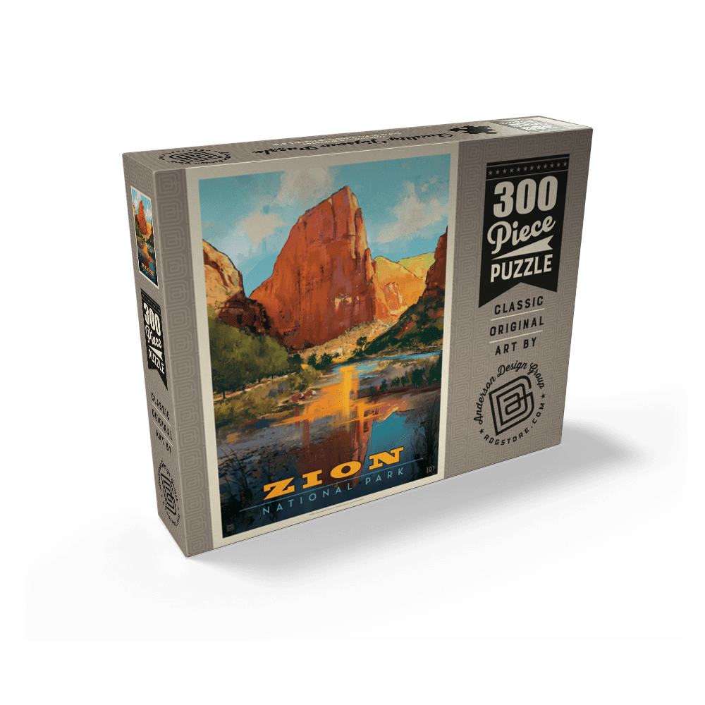 MyPuzzle - Zion National Park: Virgin River Valley, Vintage Poster - Premium 300 Piece Jigsaw Puzzle for Adults