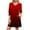 Red, variant on Qulqfy 3/4 Sleeve Womens Dresses Mini Casual Black Short Tunic V Neck Dresses Women Fall Dresses L