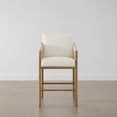 thumbnail image 6 of CHITA Counter Height Bar Stool with Braid Wood Arm Set of 2, Fabric in Cream, 6 of 16