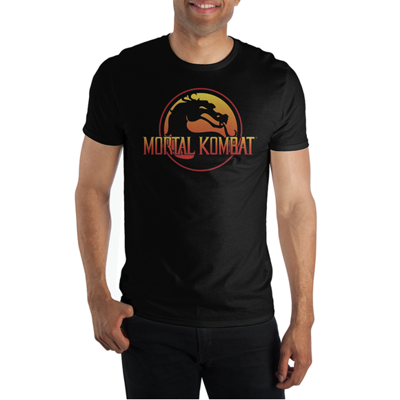 Mortal Kombat T-Shirt Noir Classique avec Logo Dragon