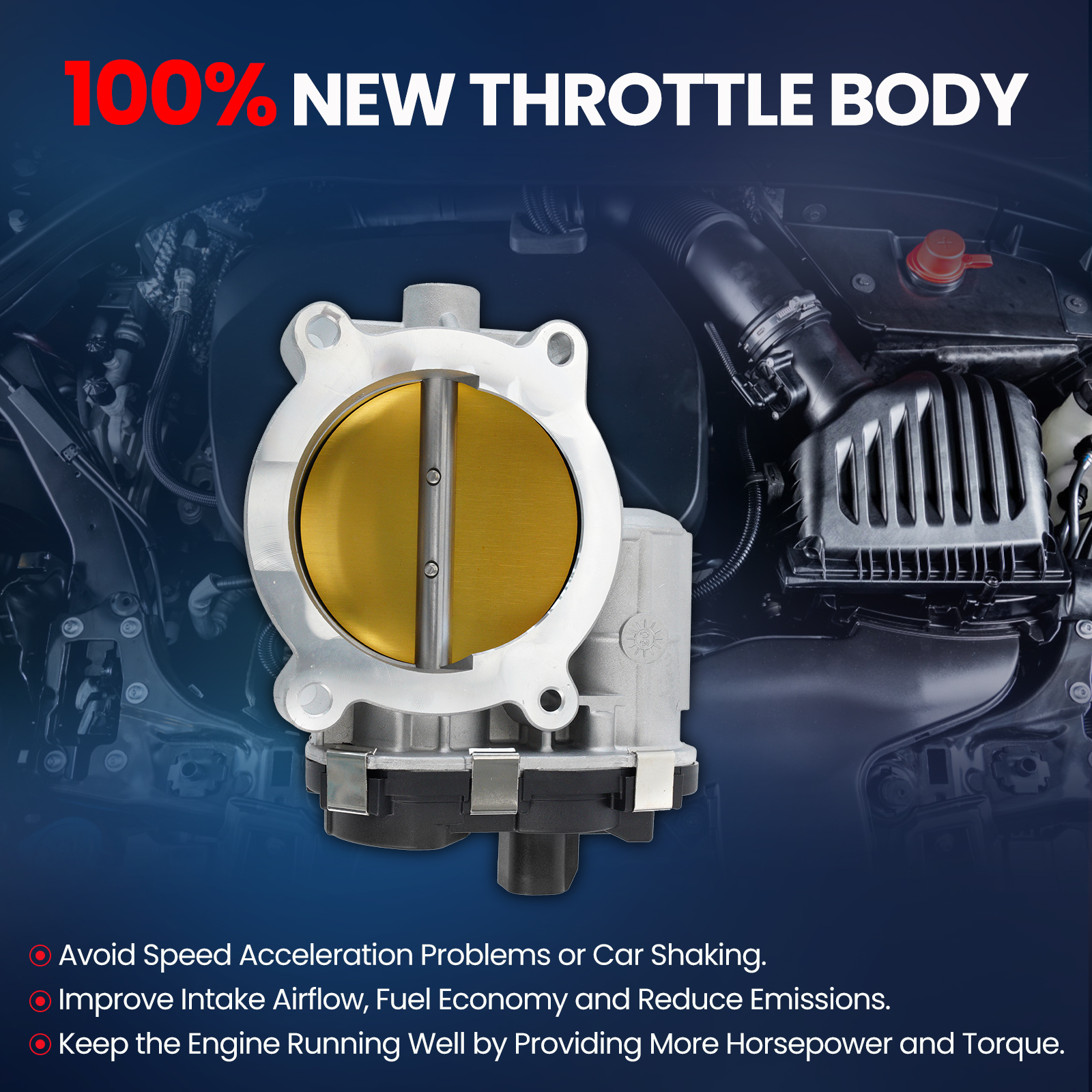 MOCA AUTOPARTS 12580760 Throttle Body Fit for 2007-2008 Chevrolet Avalanche V8 5.3L 6.0L & Chevrolet Silverado 1500 V8 4.8L 5.3L 6.0L