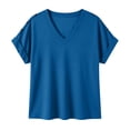 thumbnail image 6 of Womens Summer T-Shirts Short Sleeve V Neck Dolman Tops Loose Fit Shirts Spring Fashion, 6 of 6