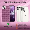 thumbnail image 2 of for iPhone 13 Case iPhone 14 Case Cute 3D Weave Grid Design for Women Girls Soft TPU Silicone Phone Case Raised Bumper Corners Full Protective Case Cover for iPhone 13/14 6.1 inch(Purple), 2 of 13