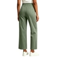 thumbnail image 6 of Oksale Chino Pants for Women Petite Straight Leg Khaki Pants with Patch Pockets High Waisted Button Casual Pants Trendy Trousers Mint Green 2XL, 6 of 9