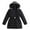Black, variant on Tisuna Little Girls Padded Coat Solid Color Long Sleeve Hooded Jacket Thick Warm Fashion Autumn Winter Kids Outerwear Black Size 4-5 Years