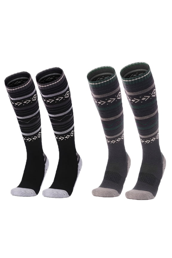 Merino Wool Ski Socks 2 Pack Cold Weather Socks for Snowboarding Snow Winter Thermal Knee-high Warm Socks Hunting XL