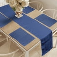 thumbnail image 2 of Ambesonne Retro Table Runner & Placemats, White Polka Dotted Tile, Placemat 4 pcs + Runner 12"x72", White and Indigo, 2 of 2