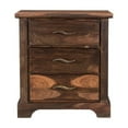 thumbnail image 2 of Taran Designs Darcy 3-drawer Live Edge Solid Wood Nightstand in Dark Brown, 2 of 7