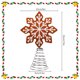 thumbnail image 3 of Adorno de copo de nieve para el topo del árbol de Navidad | Decoración de estrella de tela de fieltro, 33x25cm | Decoración navideña festiva, base de acero inoxidable resistente, fácil de usar, 3 of 6