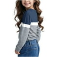 thumbnail image 6 of Maean Girls Long Sleeve Top Color Block Crew Neck Casual Blouse Kids Basic Fall Tee 3-14 Years, 6 of 7