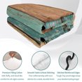 thumbnail image 4 of Queen Quilt Set 90''x96'', Farmhouse Teal Brown Lightweight Summer Bedspread Coverlet Set with 2 Pillow Shams, Vintage Retro Wooden Breathable All Season Quilt Bedding for Bedroom/Guest Room, 4 of 9