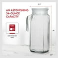 thumbnail image 6 of Amici Home Igloo Quadra Glass Pitcher with Twist Lid, 34 Oz Clear Drink Server with Handle & Spout - Italian Made Beverage Jug for Water, Juice, Iced Tea & Cocktails - Dishwasher Safe, 6 of 6