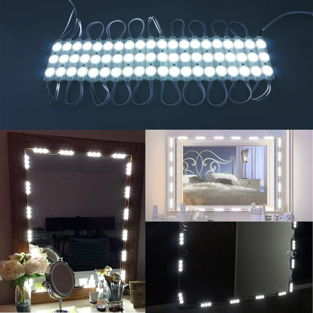 Lumières LED pour miroir de courtoisie, kit de lumières de miroir de  courtoisie à 60 LED avec plusieurs modes dynamiques pour table de  maquillage 