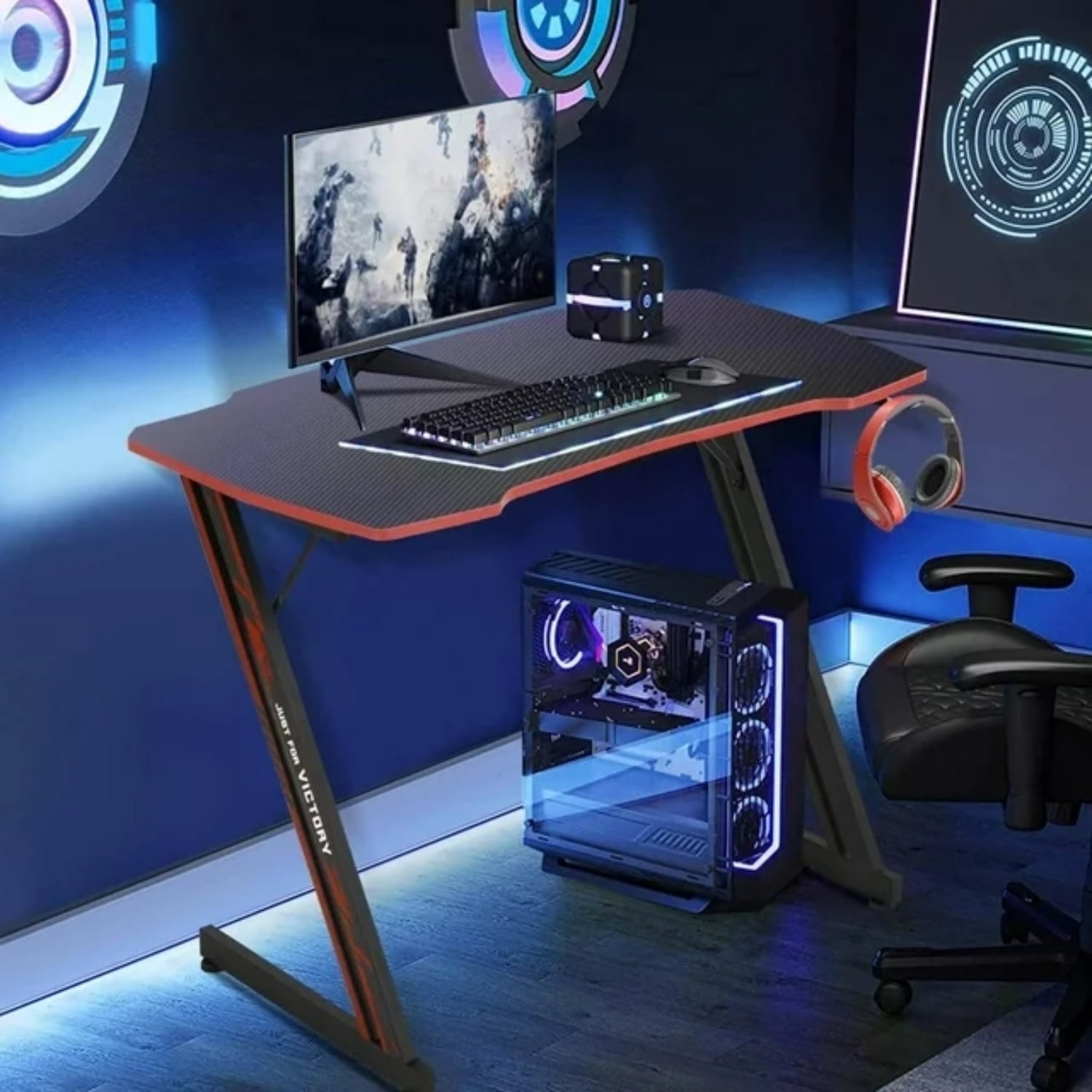 デスク✨ NiamVelo Gaming Desk 39.4 inch Z-Shaped Computer Desk PC