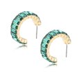 thumbnail image 1 of 2 Pcs Bijoux Boucles d'Oreilles Clous Multicolores en Strass Boucles d'Oreilles Simples en Forme de C pour Filles, 1 of 4