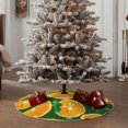thumbnail image 5 of Daiia Orange Drawing Merry Christmas Tree Skirt , Xmas Large Lace-up Tree Skirt, Santa Snowflakes Rustic Home Decorations New Year Party Farmhouse Decor-48", 5 of 7