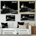 thumbnail image 4 of Designart "Nighttime Noir Black and White Train II" Performing Arts Framed Wall Art Decor - Modern Farmhouse Black Transportation Train Hallway Framed Wall Art Decor, 4 of 6