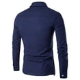 thumbnail image 4 of HUANBAI Stylish Double Placket Long Sleeve Shirt Casual Layered Top With Contrast Collar And Design Comfortable Wear, 4 of 4