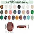 thumbnail image 2 of PH 25pcs 25x18mm Gemstones Cabochons Flatback Oval Stone Gem Semi-Precious Gemstones Beads Quartz Stones for Bracelet Necklace Earring Pendant Jewelry DIY Craft Making colorful, 2 of 6