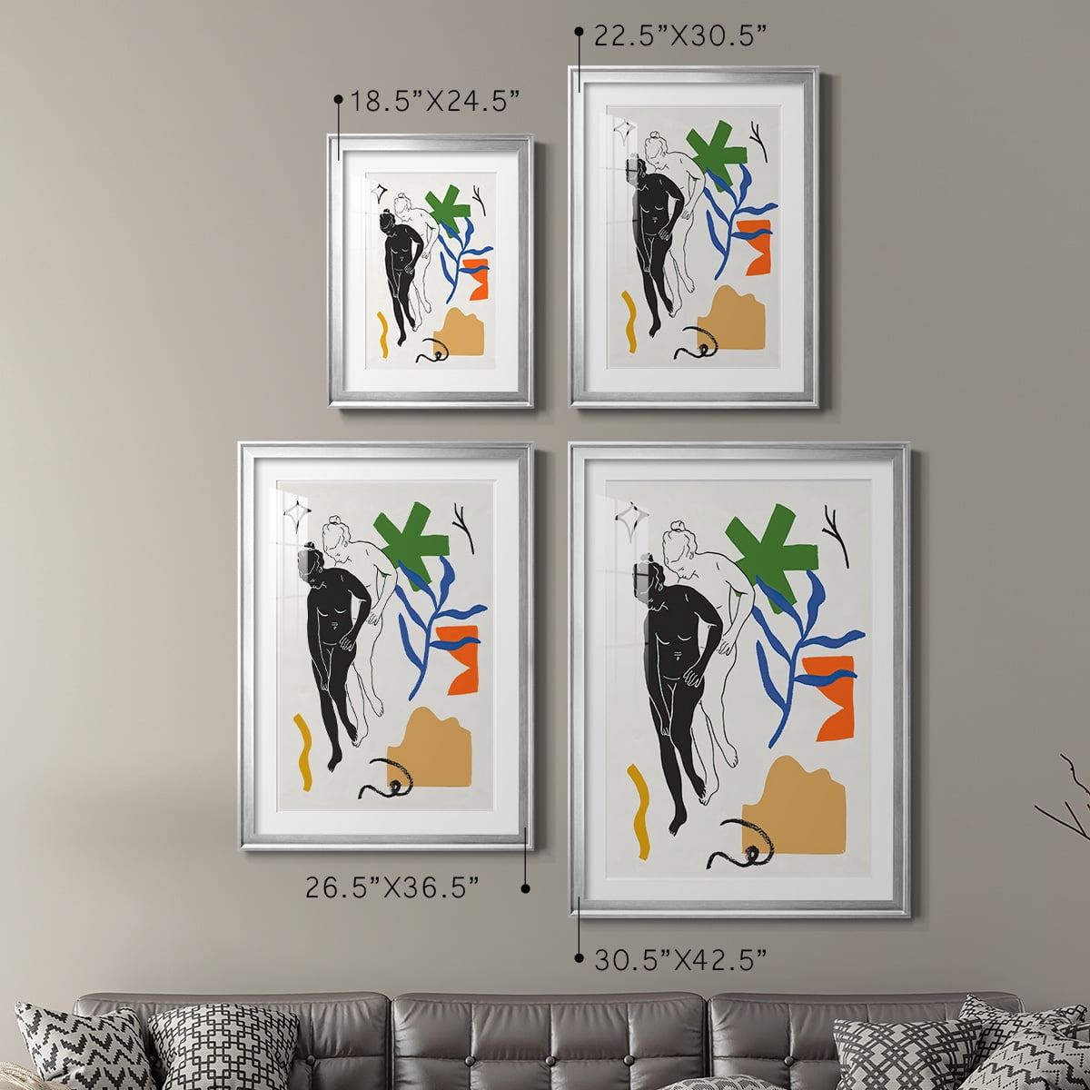 Wexford Home Starry Venus III Premium Framed Print, 22.5" x 30.5" - Ready to Hang, Silver (Set of 2)
