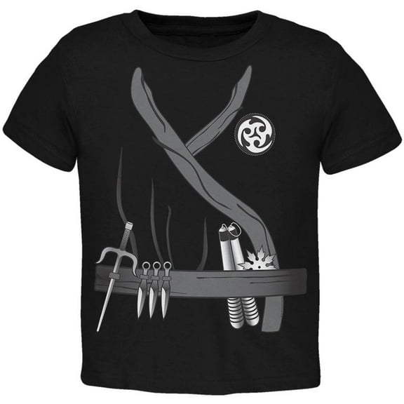 Halloween Ninja Assassin Costume Toddler T Shirt Black 2T