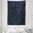 thumbnail image 1 of Constellation Tapestry, Milky Way Inspired Pattern with Cluster of Fixed Stars in Night Sky, Wall Hanging for Bedroom Living Room Dorm Decor, 60W X 80L Inches, Blue Dark Blue White, by Ambesonne, 1 of 2