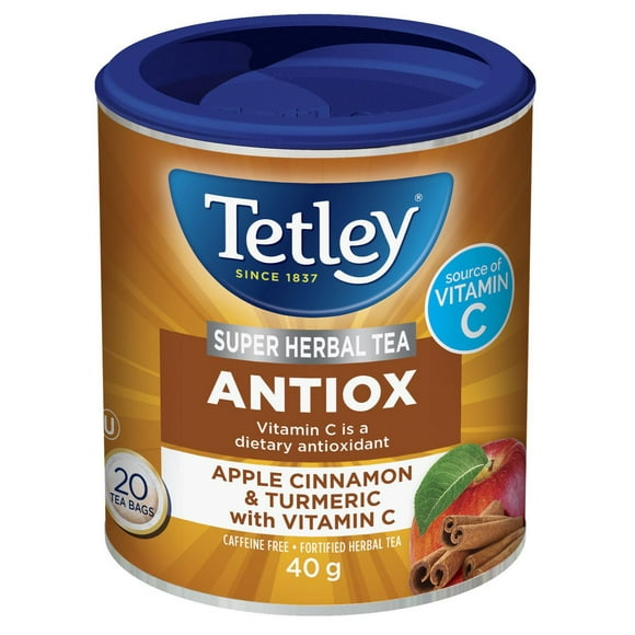 Tetley Super Tisane Antiox Pomme Cann et Tum avec vit C 20 ct