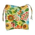thumbnail image 2 of Blazing Needles 16-inch Square Tufted Outdoor Chair Cushion, 16 x 16, Gregoire Chamomile 4 Count, 2 of 2