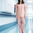 thumbnail image 1 of Conjunto de uniformes de enfermería, pantalón de enfermería, uniformes de enfermería de manga corta suaves, para hospital, uso diario, doctora Rosa claro, 1 of 8