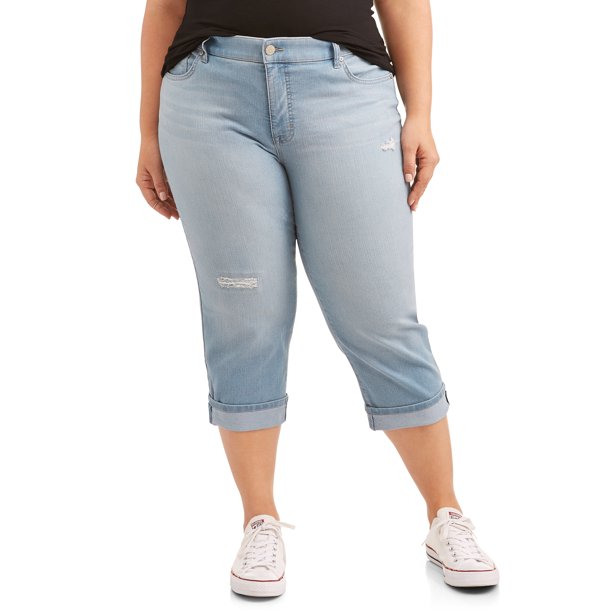 Terra & Sky Terra & Sky Women's Plus Size Wide Cuffed Comfort Waist