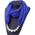 thumbnail image 4 of Collar de bufanda de estilo clásico para mujer, bufandas infinitas de gasa sólida, colgante de perlas, accesorios de joyería (sc0036), 4 of 4