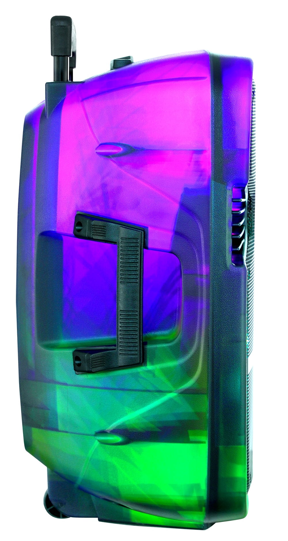 QFX Portable Bluetooth Rechargeable Speaker with Party Lights, TMS-1560, Multicolor