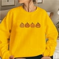 thumbnail image 2 of Sweaters For Women Halloween Evil Pumpkin Head Print Long Sleeve Pullover Sweatshirt Teen Girls Autumn Costumes Polyester Yellow Size Xs-3Xl Oversized Sweaters For Women, 2 of 4
