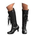 thumbnail image 3 of Gyexs Knee High Cowgirl Boots Women Mid Calf Heel High Heel Mid Boots Fall Winter Dress Shoes Z03 Black Size 9, 3 of 9