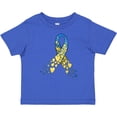 thumbnail image 3 of Inktastic Down Syndrome Awareness Blue and Yellow Hearts Ribbon Boys or Girls Baby T-Shirt, 3 of 5