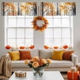 thumbnail image 4 of Kitchen Cafe Valance Curtain for Small Windows,Autumn Forest Watercolor Leaf Rod Pocket Short Valances,42x12in, 4 of 9