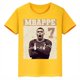 thumbnail image 3 of Camiseta deportiva de algodón amarilla de manga corta de verano para niños y niñas con estampado de avatar de Mbappé, 3 of 4