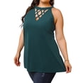 thumbnail image 4 of Gvmfive Womens Plus Size Tank Tops Helter Neck Sleeveless Hollow Tunic Summer Shirt, 4 of 4