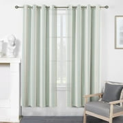 DriftAway Farmhouse Vertical Striped Linen Blend Textured Light Filtering Semi Sheer Curtains for Living Room Bedroom 63 Inches Long Drapes 2 Panels Broad Striped Green