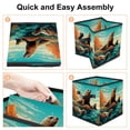 thumbnail image 4 of Sea Lion Collapsible Cube Organizer Storage Bin with Handle, 10.8"x10.5"x10.6", Large Capacity for Clothes Storage, 4 of 6